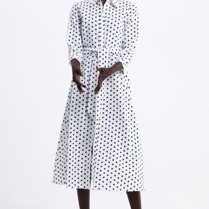 Zara Long Polka Dot Dress